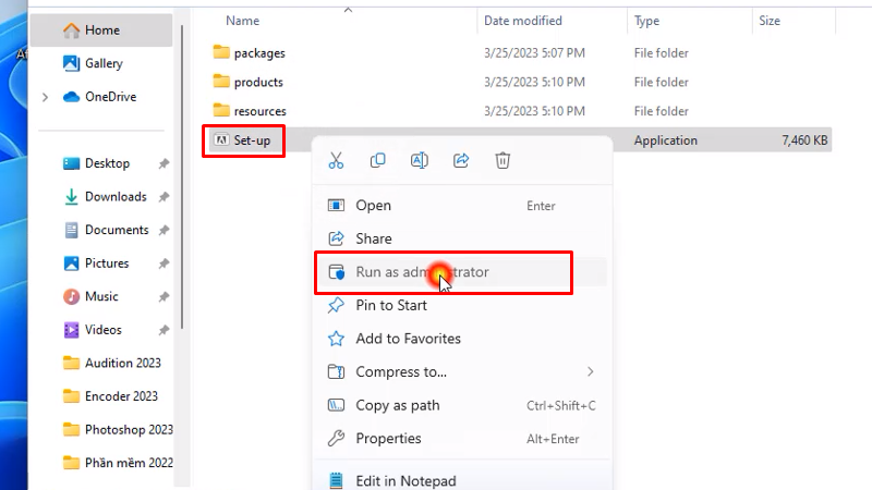 After Effects 2022 Cách tải đơn giản nhất 11 chuột phải file Setup chọn Run As Admin