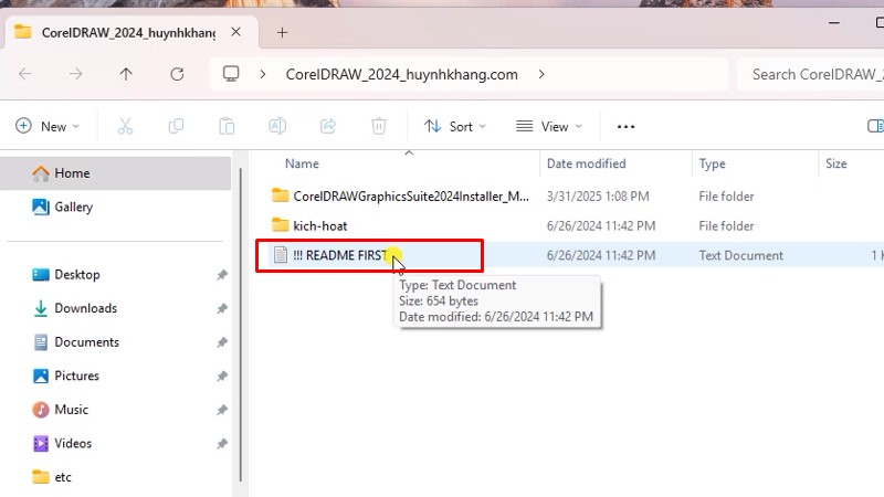 CorelDRAW 2024: Hướng Dẫn Cài Đặt Chi Tiết Từ A Đến Z 11 Mở README FIRST