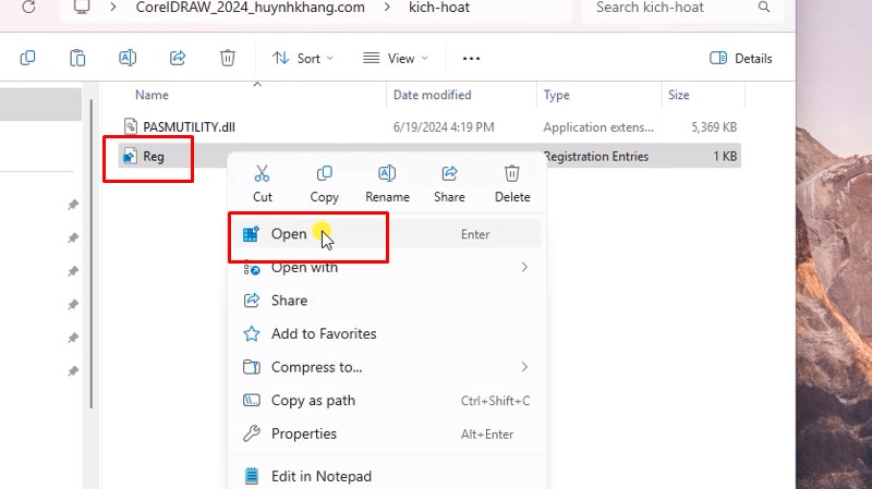 CorelDRAW 2024: Hướng Dẫn Cài Đặt Chi Tiết Từ A Đến Z 50 Mở file Reg
