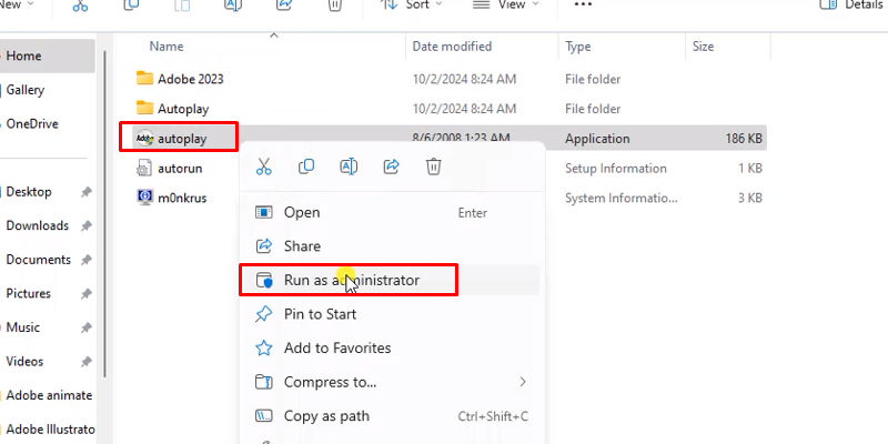 Premiere Pro 2023 Tải và Hướng Dẫn Cài Đặt 11 chuột phải file autoplay chọn run as admin