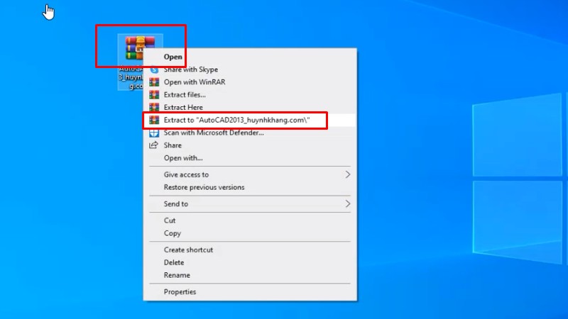 Giải nén phần mềm Autocad 2013 crack