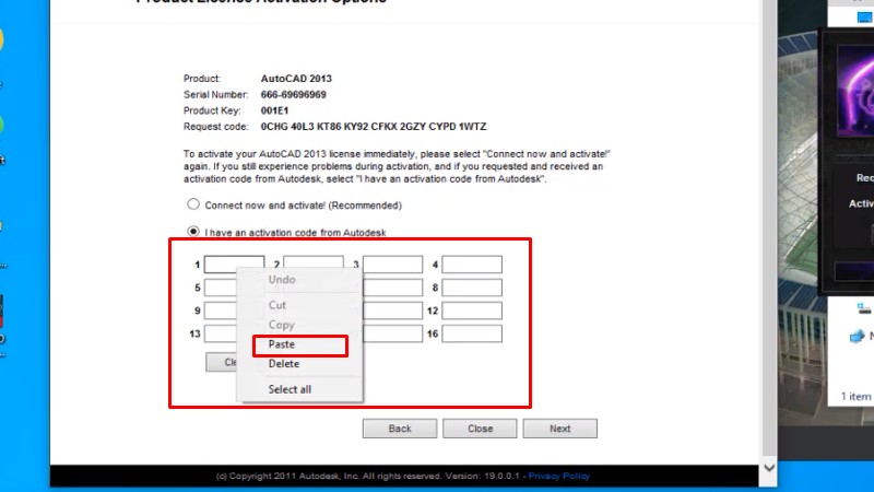 Paste vào ô 1 như hình