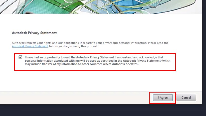 Tích như hình và bấm I Agree