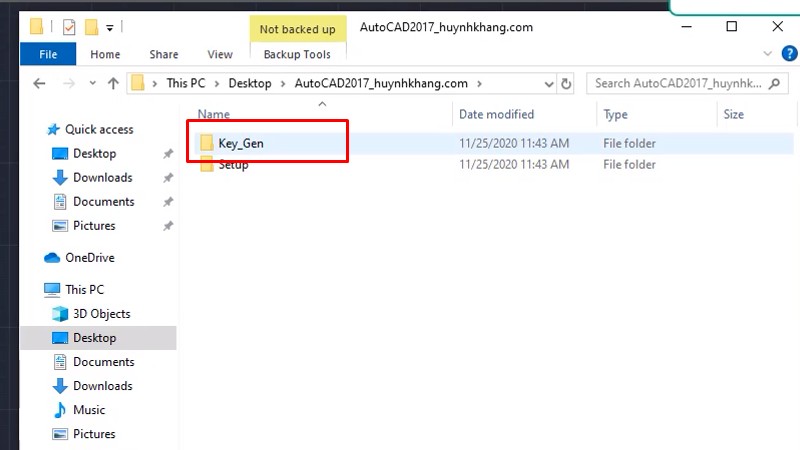 Vào thư mục Key_Gen