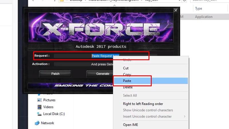 Paste vào Request như hình