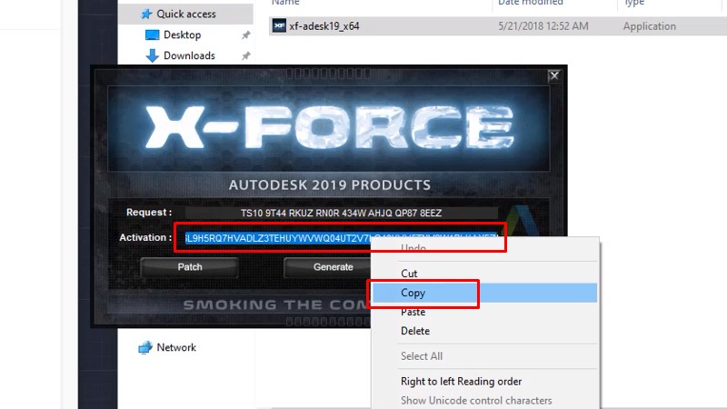 Copy Activaton như hình