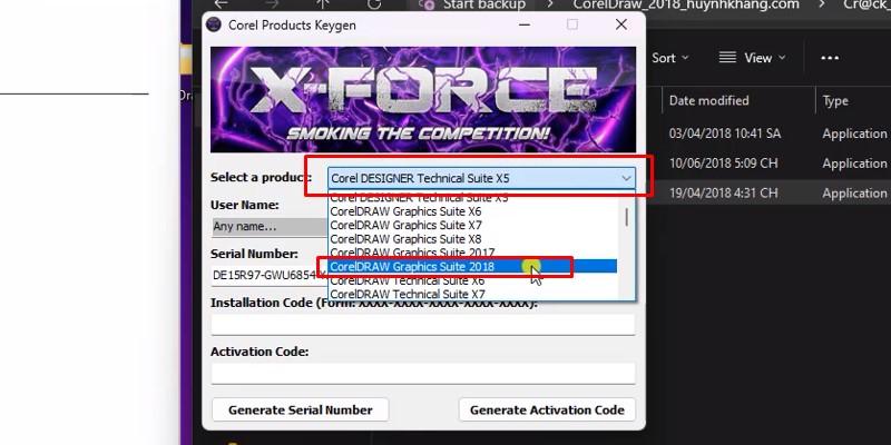 Tích chọn như hình và chọn phiên bản 2018