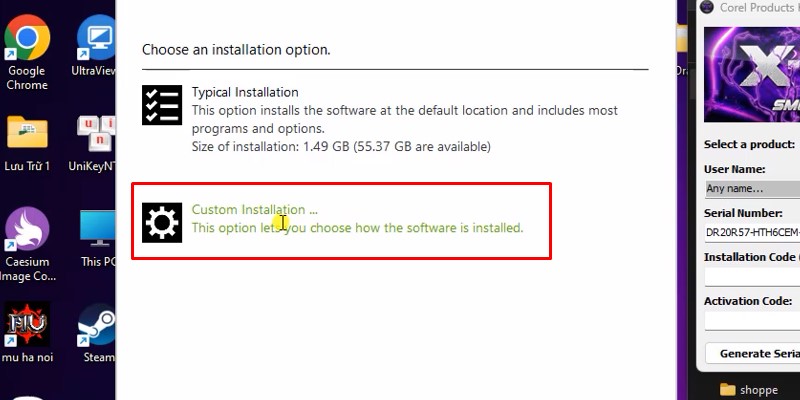 Chọn như hình nha