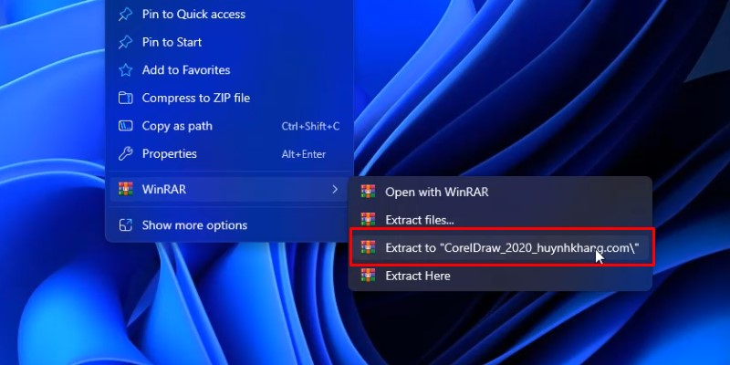 giải nén phần mềm Corel Draw 2020