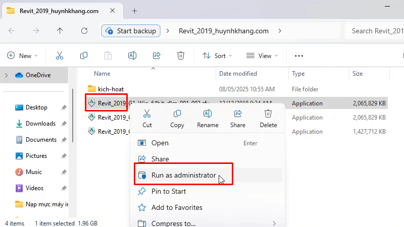Revit 2019: Hướng Dẫn Cài Đặt Chi Tiết Từ 10 Chạy file cài đặt bằng quyền Admin