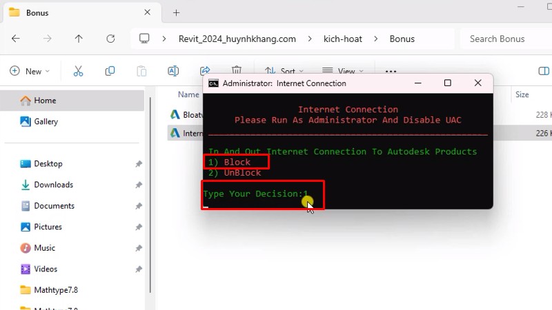 Bấm phím 1 và nhấn Enter và chờ đợi. Và hoàn thành cài đặt